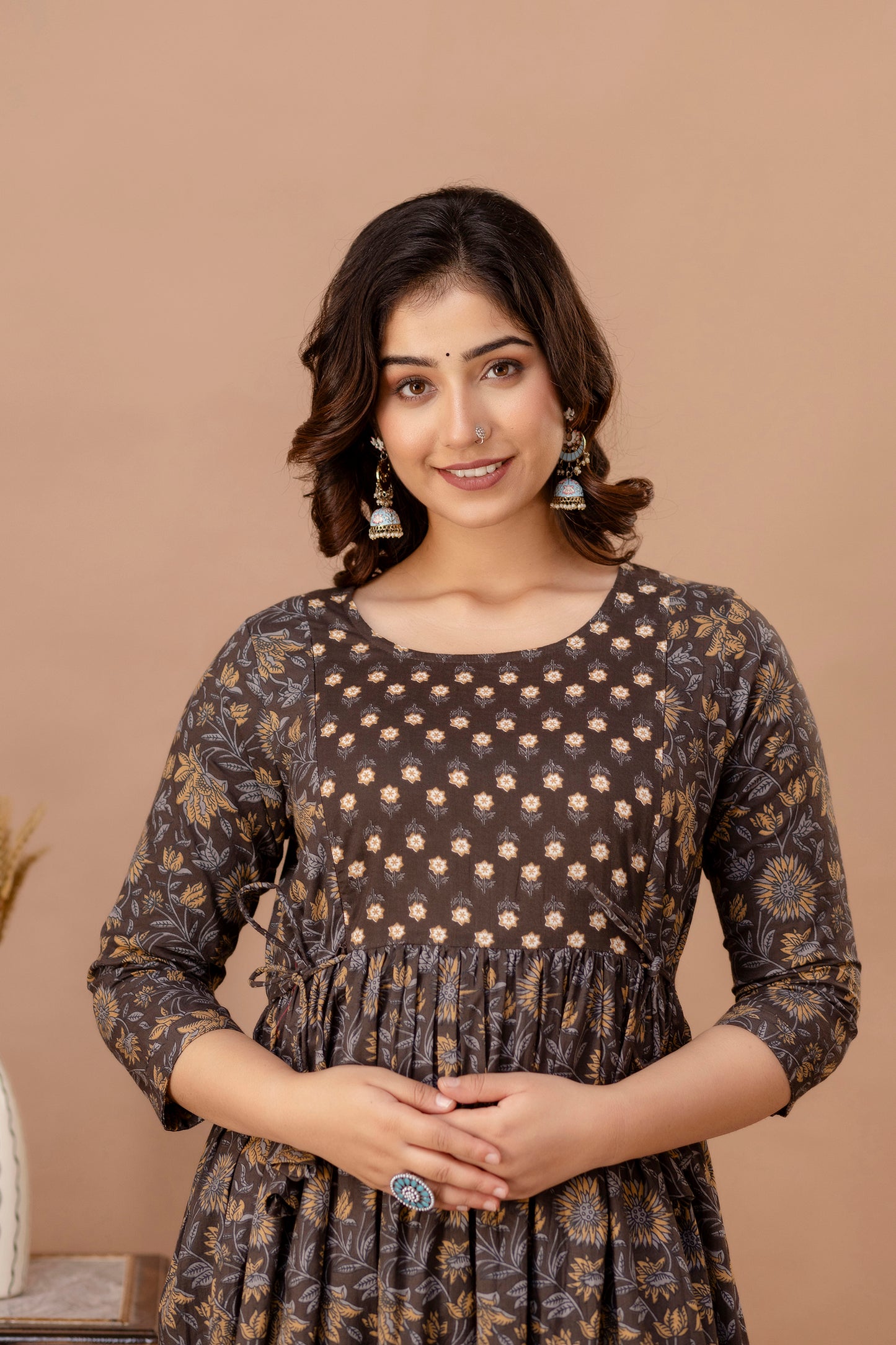 Sanganeri cotton maternity and feeding kurti