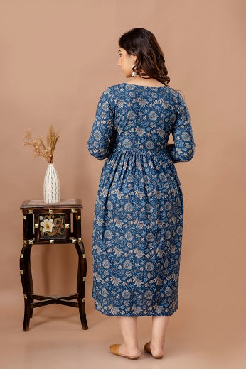 Moon blossom   Cotton Printed Maternity And Feeding Kurti Combo Of 2