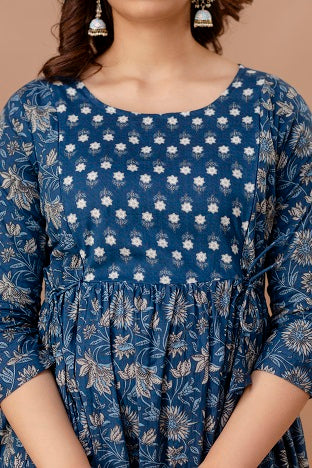 Moon blossom   Cotton Printed Maternity And Feeding Kurti Combo Of 2