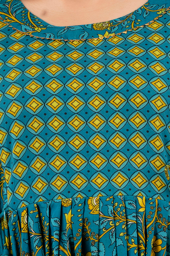 Rama doted cotton maternity and feeding kurti