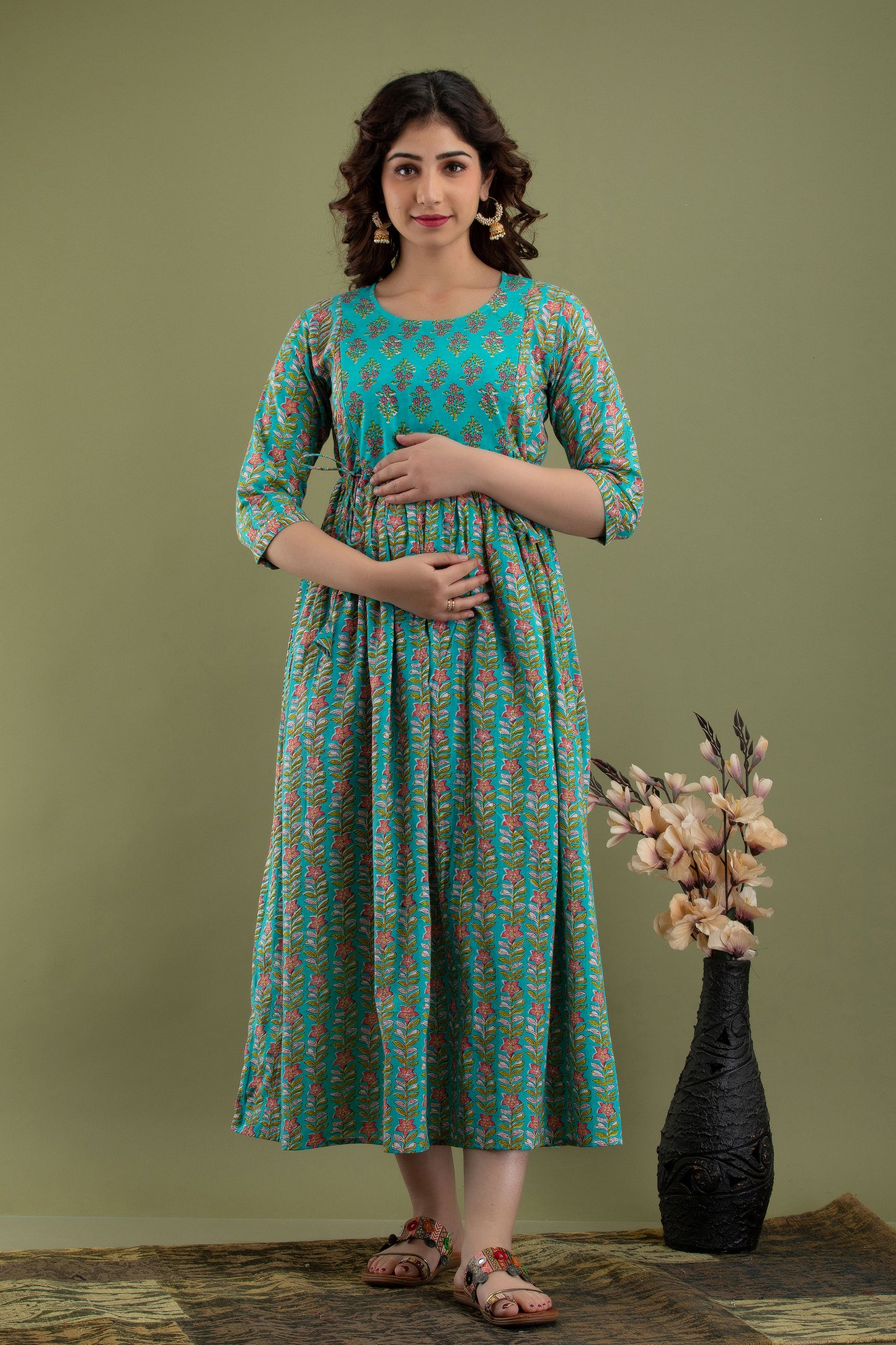 Rama line Cotton printed maternity and feeding kurti