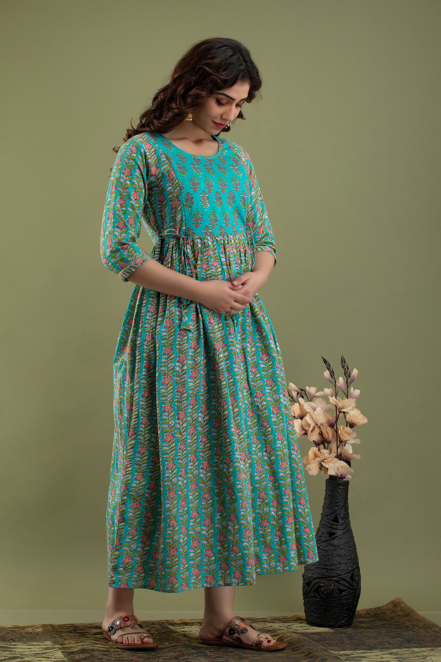 Rama line Cotton printed maternity and feeding kurti