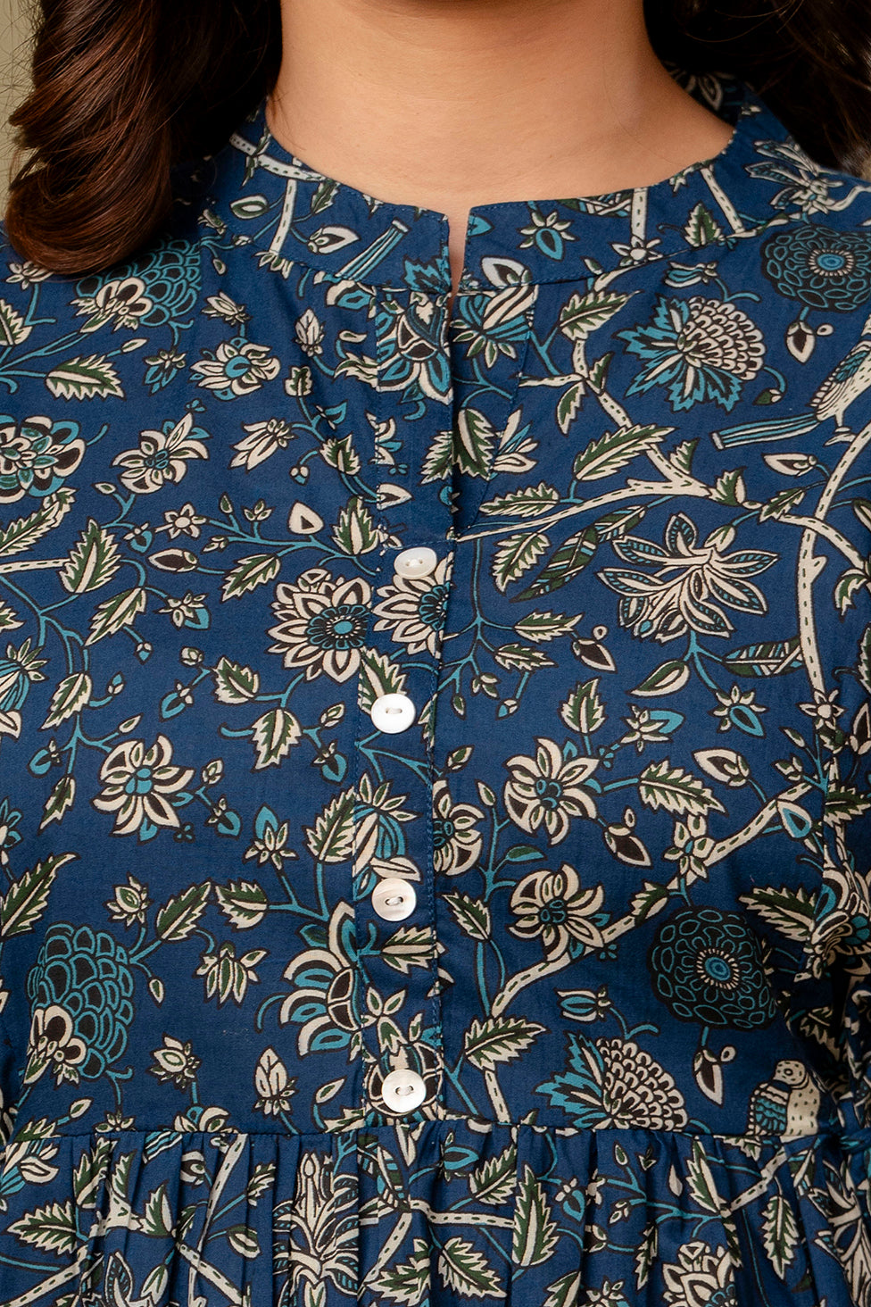 Blue chidi cotton printed top