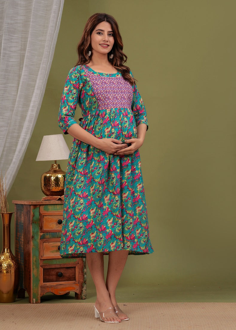 Garles Multi cotton maternity and feeding kurti