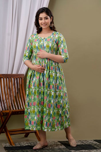 Mehndi Magic & Haldi Harmony Maternity Kurti Combo