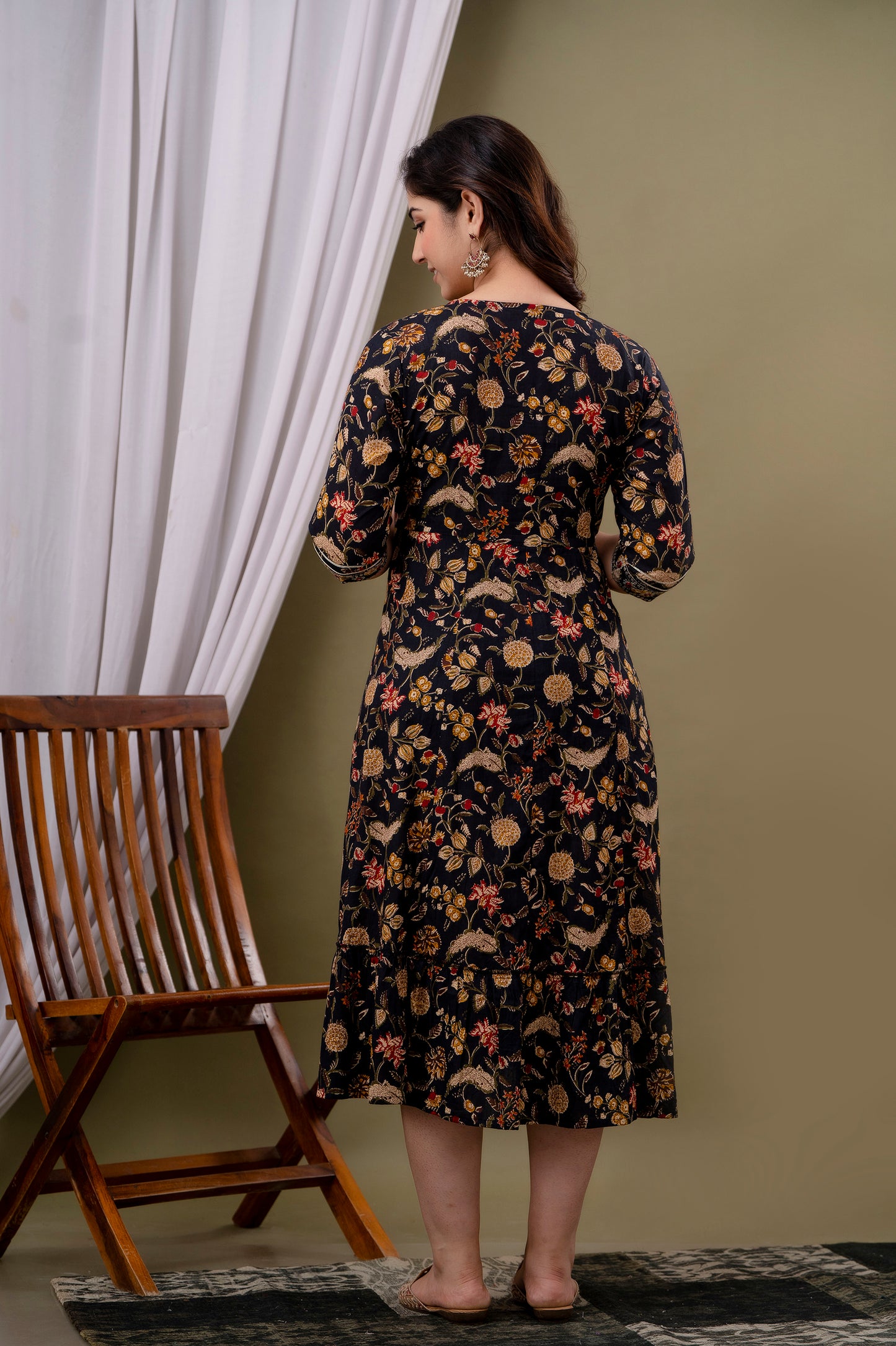 Cotton  gown with Dupatta set