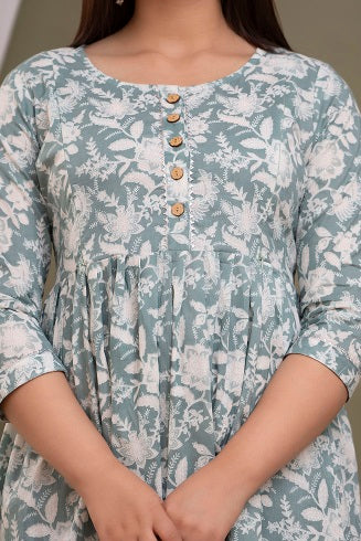 Silver moon cotton maternity and feeding kurti