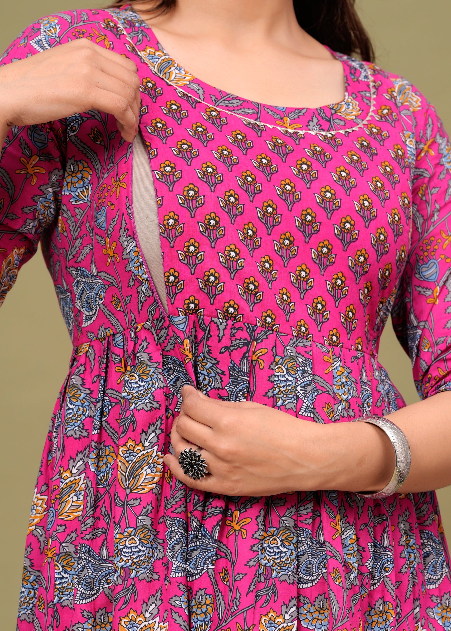 Rani leaves cotton maternity and feeding kurti