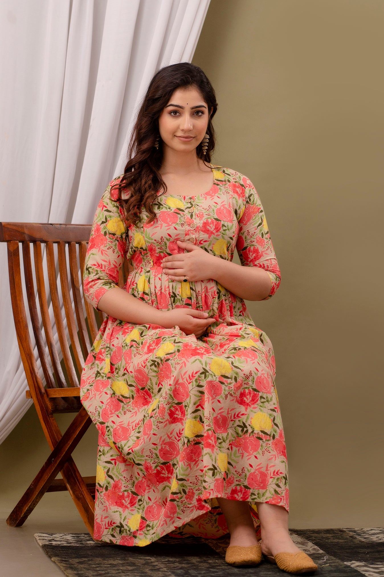 Blush Blooms Maternity Feeding Kurti