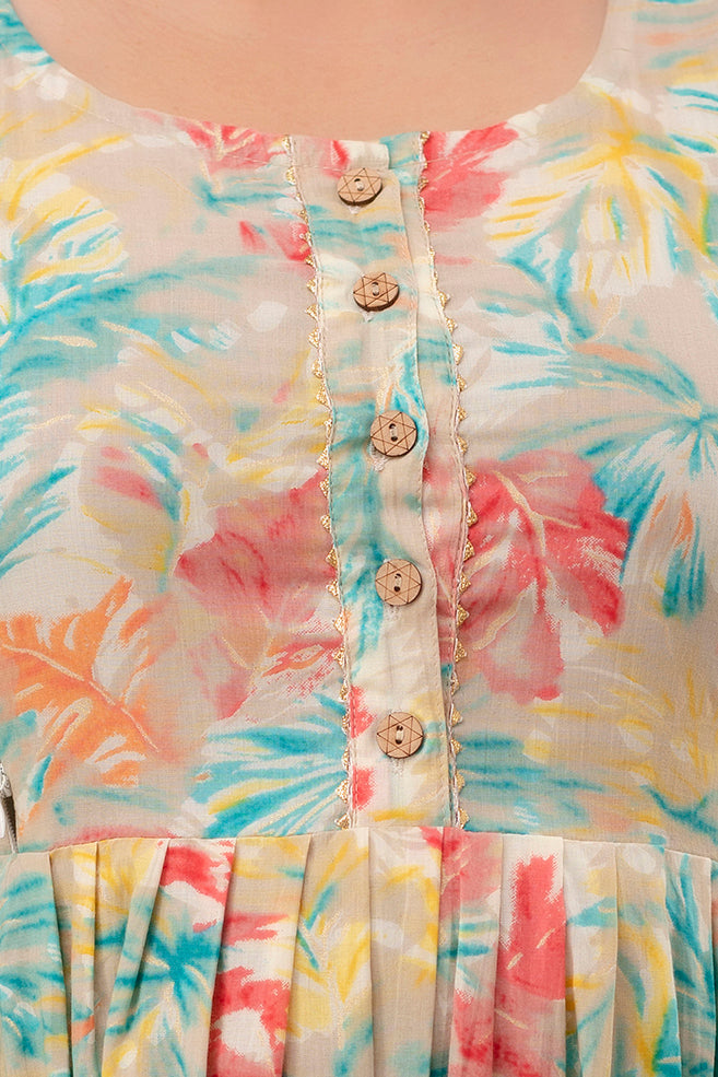 Multi floral Cotton maternity and feeding kurti