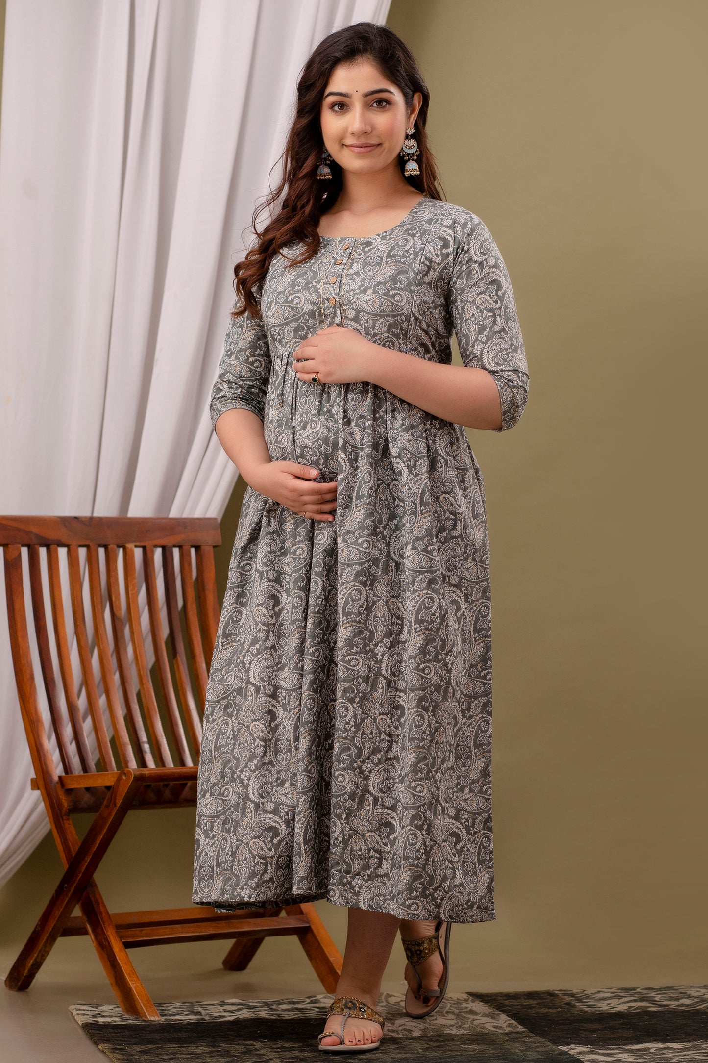 Moonlight rediance Cotton printed maternity and feeding kurti
