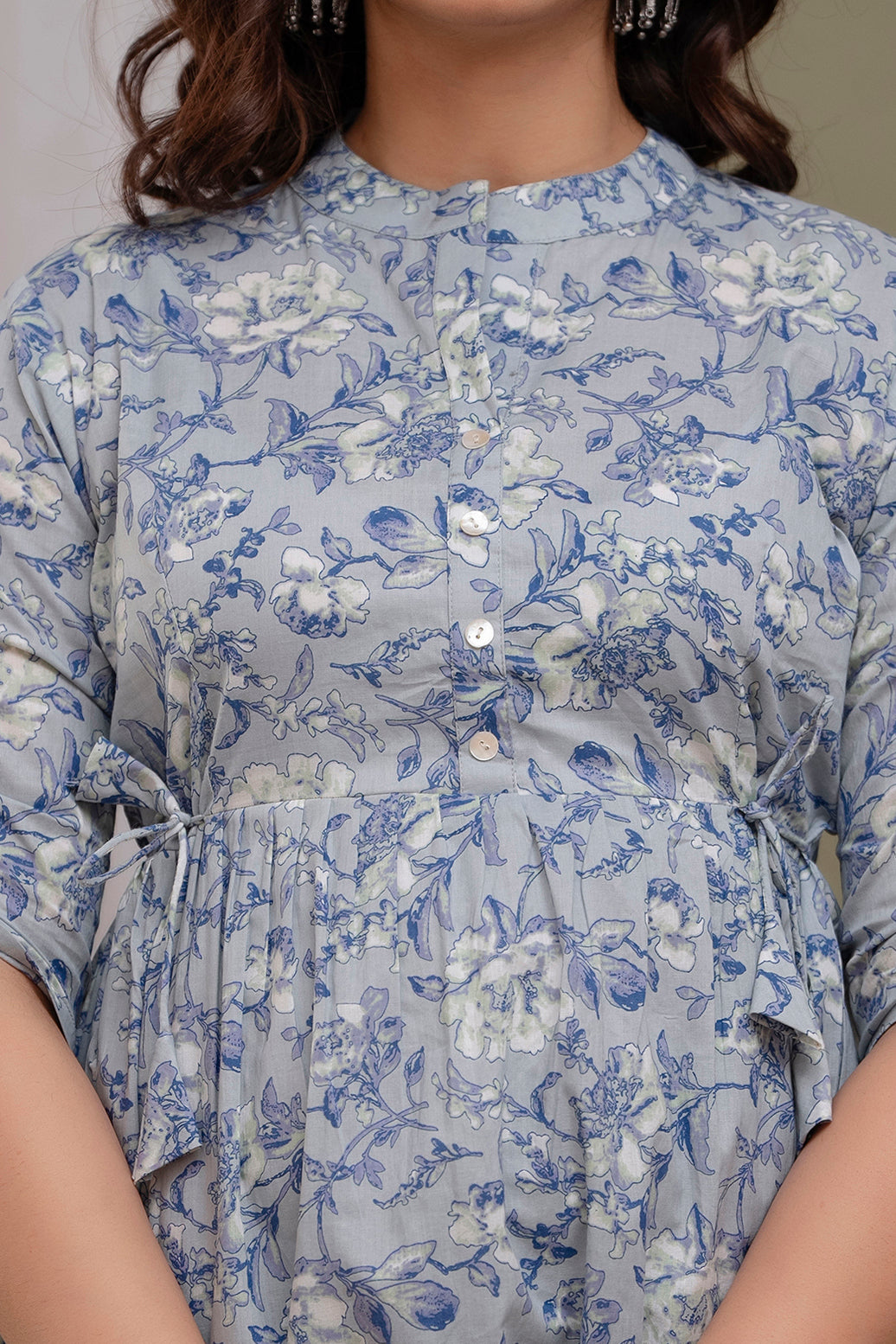 Grey chidi cotton printed top