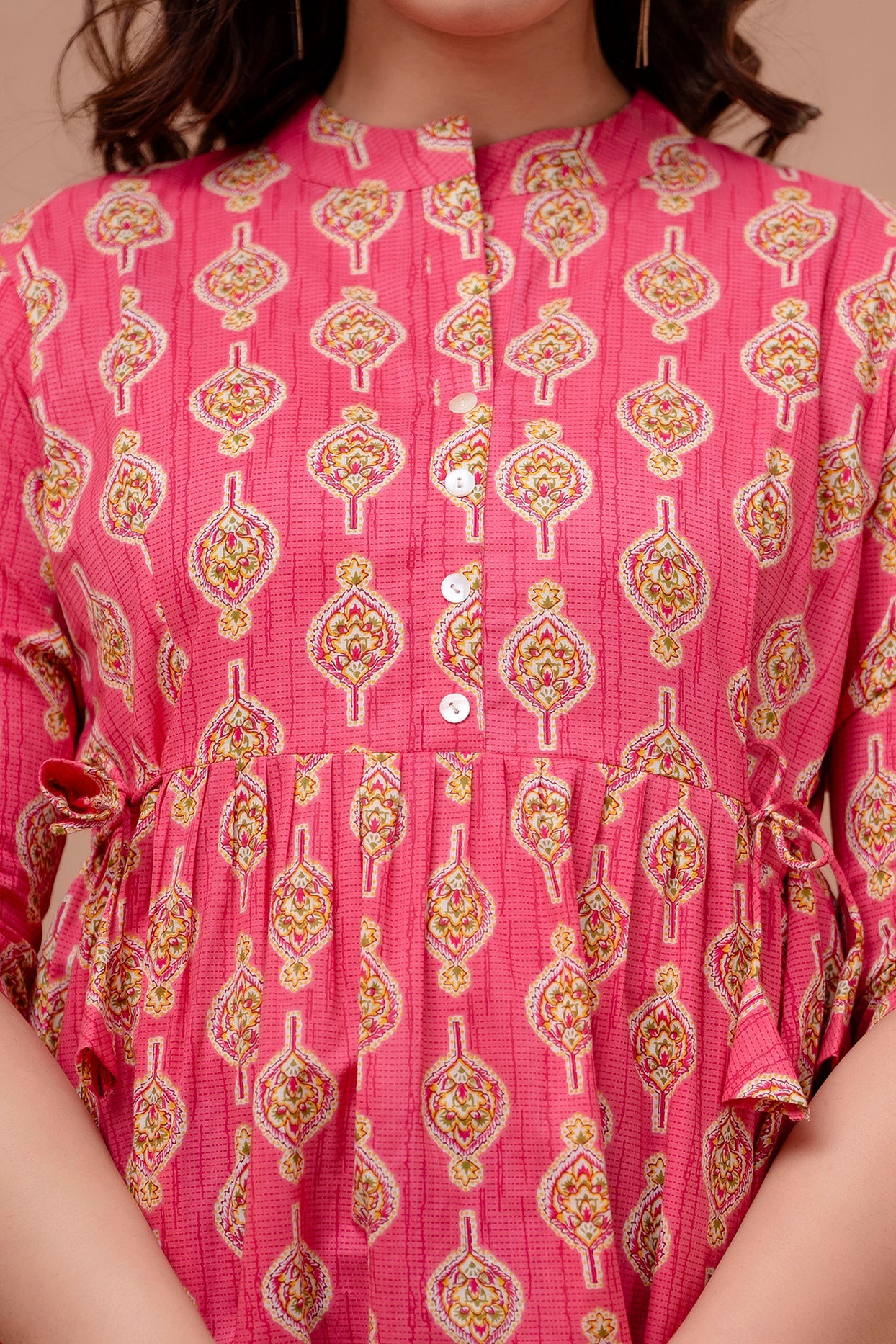 Pink blossom cotton printed top