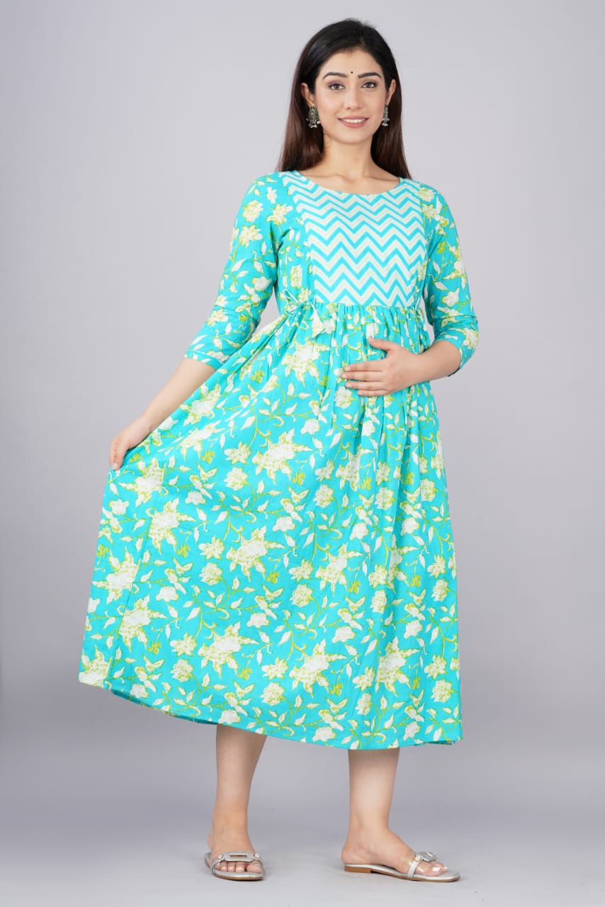 Star haze  Cotton Printed Maternity And Feeding Kurti Combo Of 2