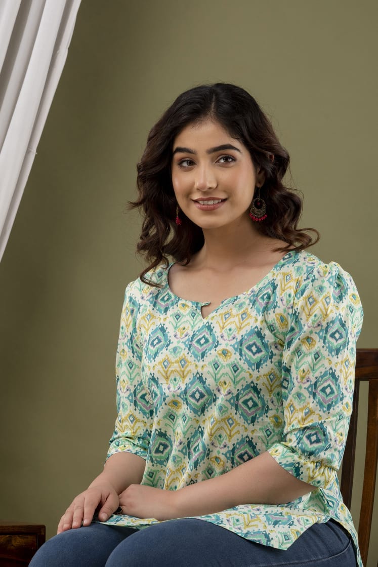 Cotton printed top