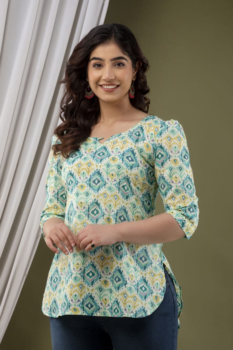 Cotton printed top