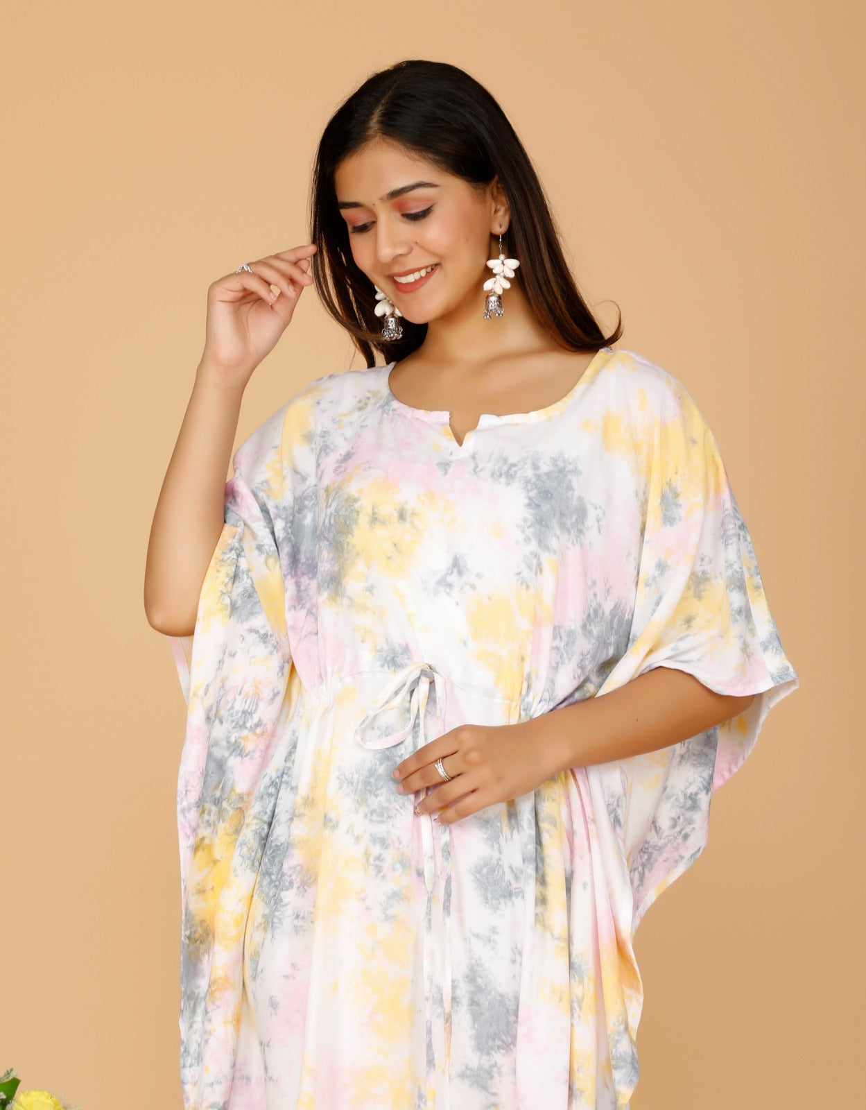 Rayon printed kaftan