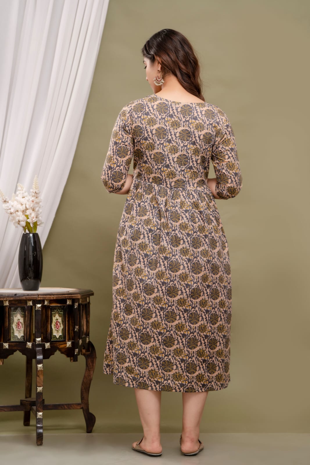 Cotton printed maternity and feeding kurti