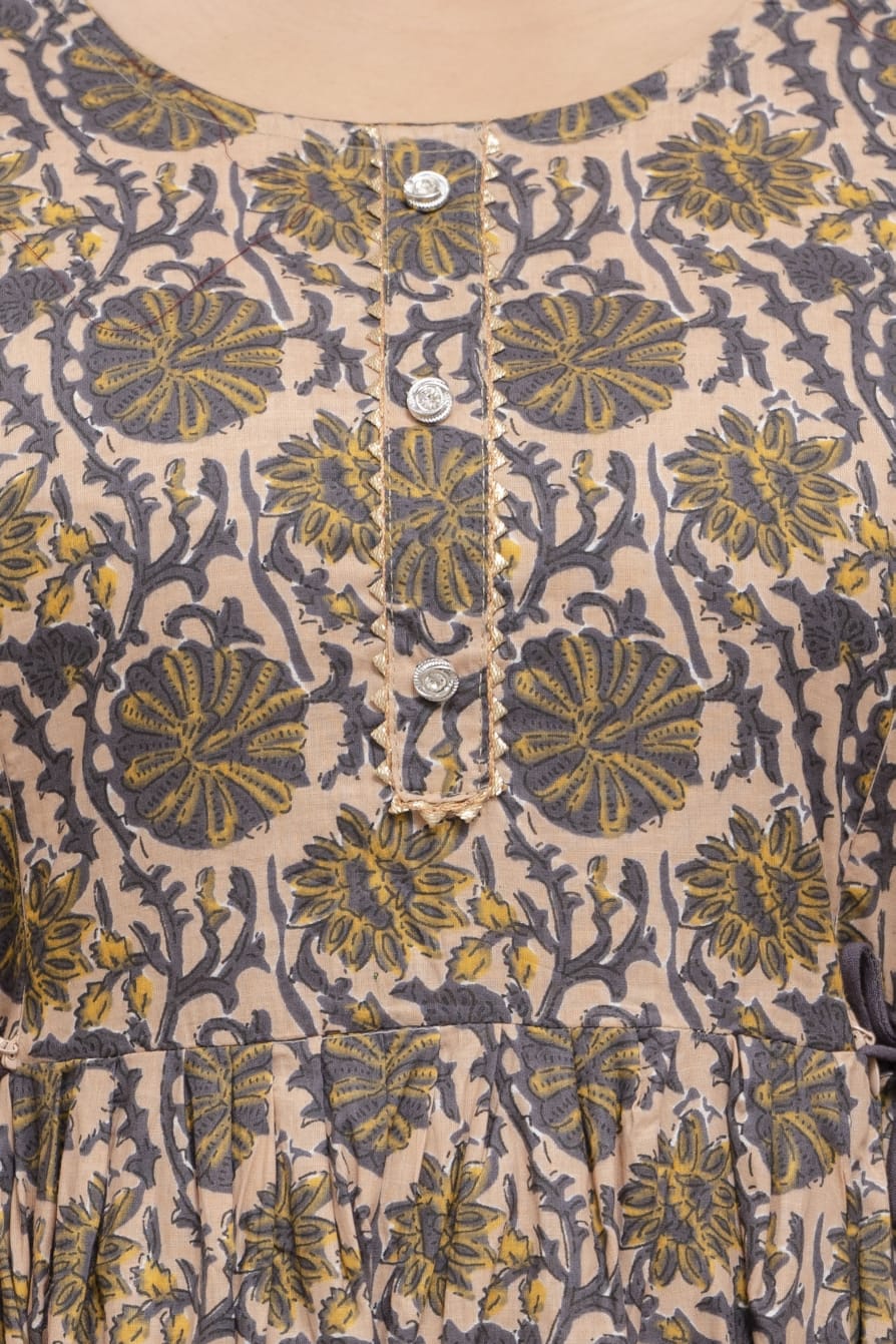 Cotton printed maternity and feeding kurti