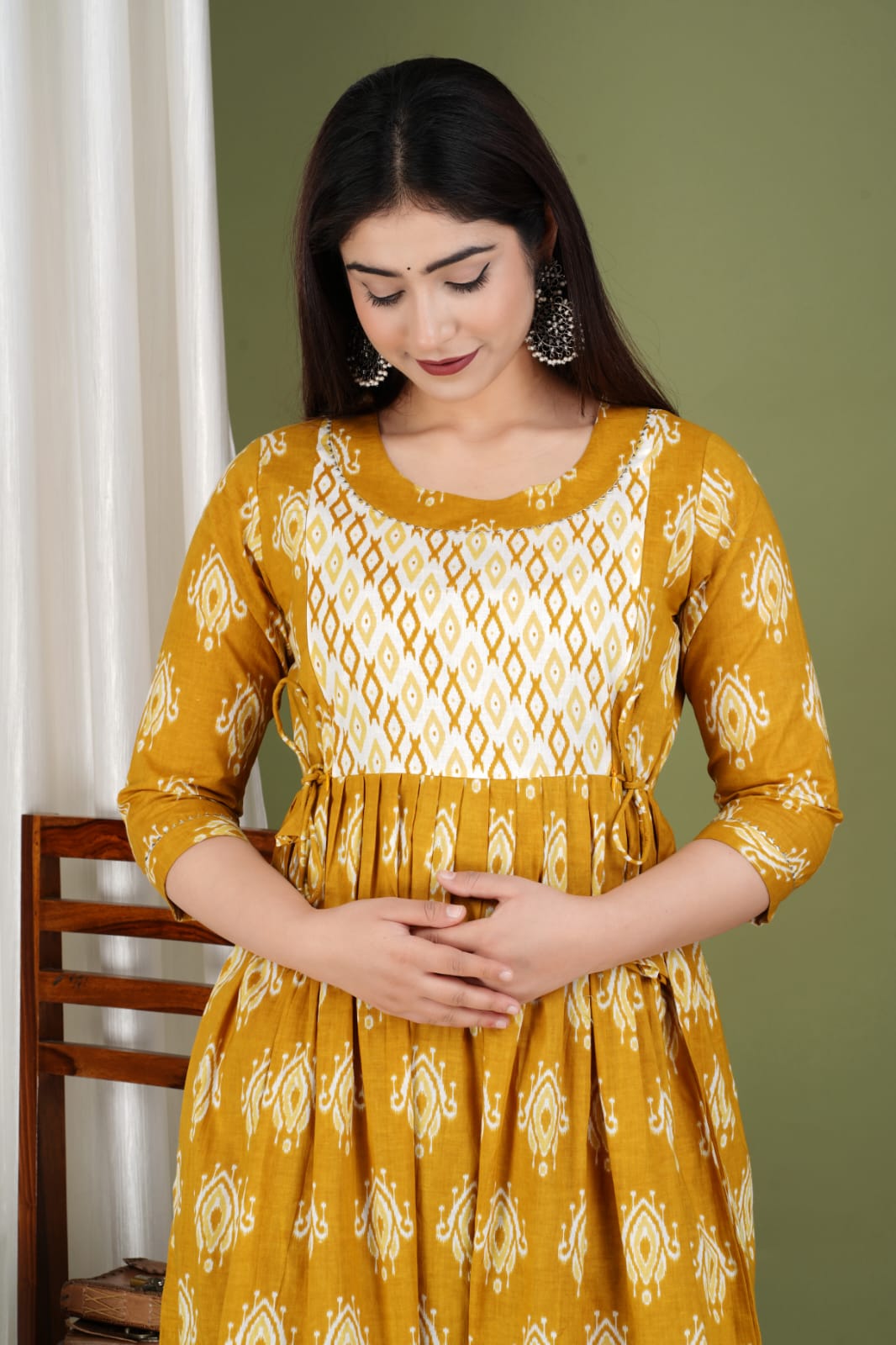 Cotton maternity and feeding kurti
