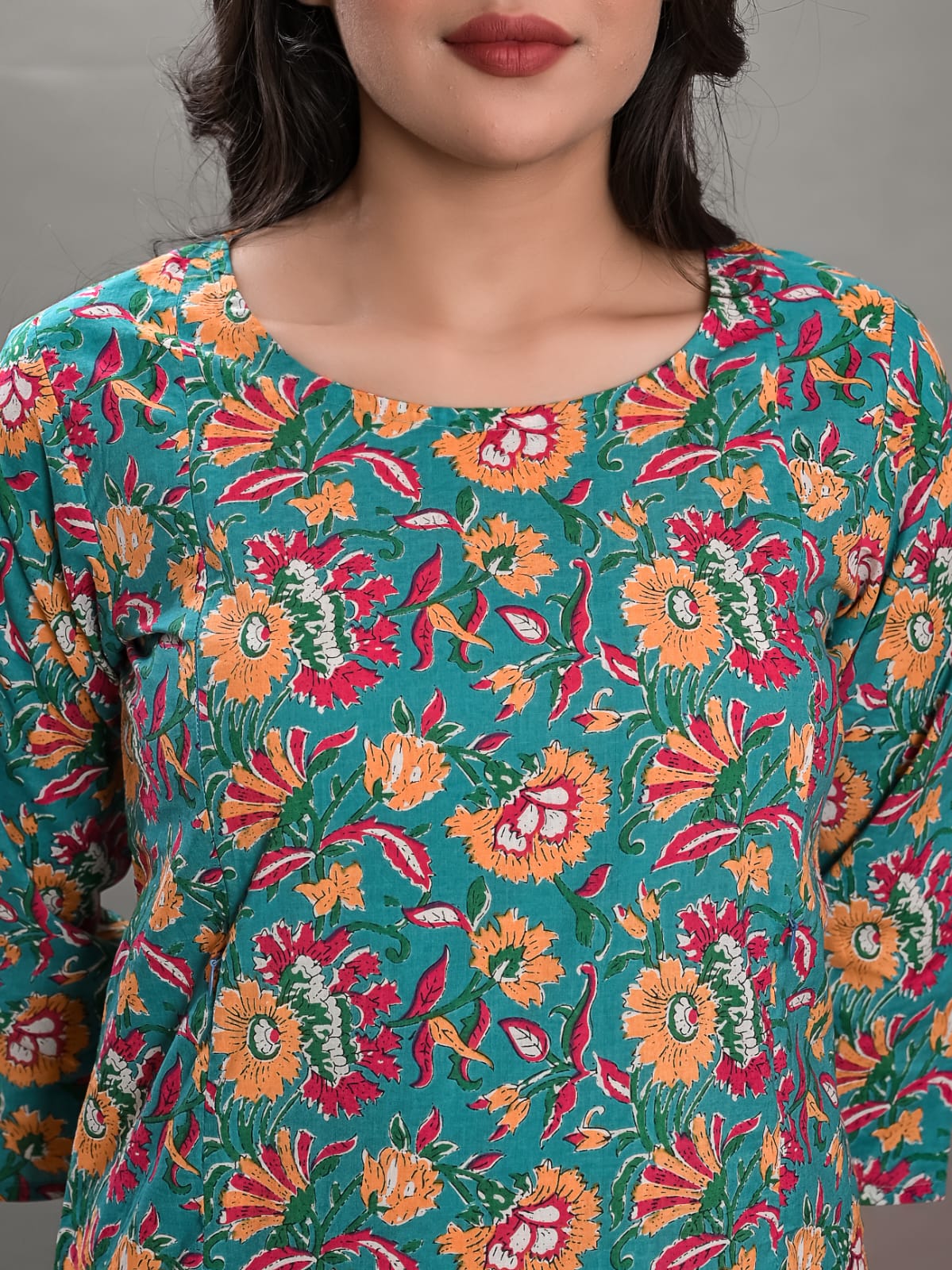 Jaipuri cotton maternity and feeding kurti