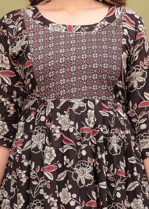 Black berry cotton maternity and feeding kurti - Nevisha Style