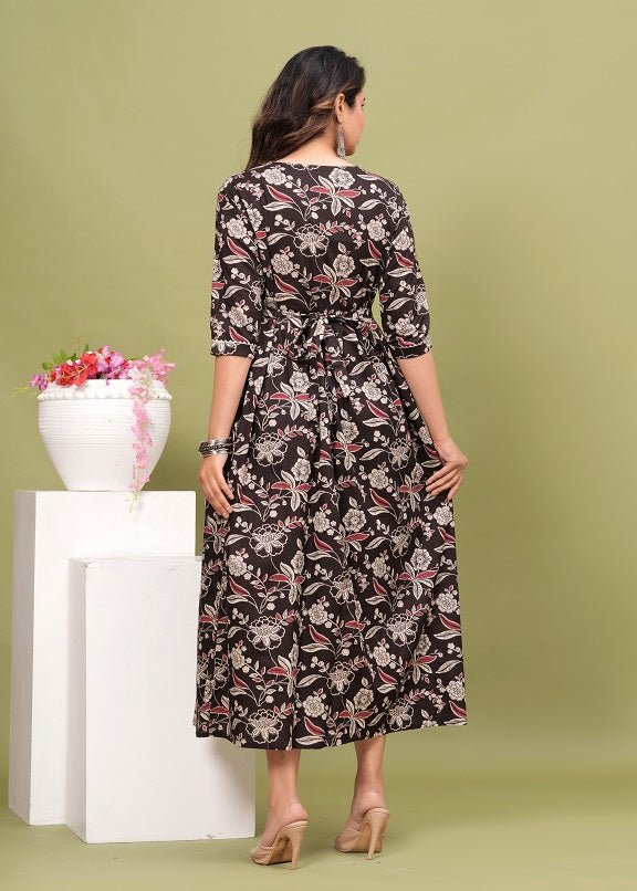 Black berry cotton maternity and feeding kurti - Nevisha Style