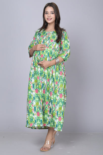 Pistachio COTTON MATERNITY AND FEEDING KURTI