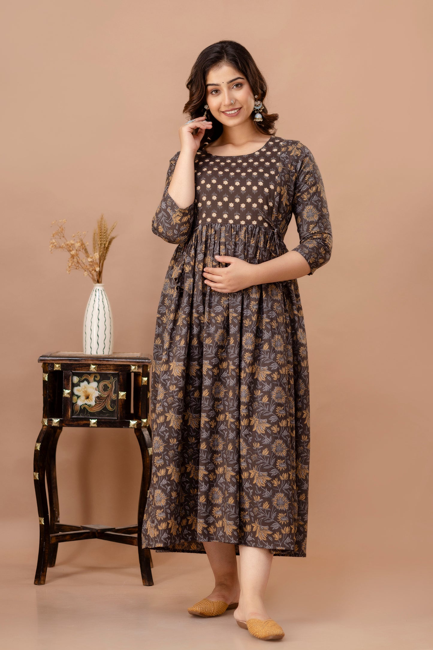 Sanganeri cotton maternity and feeding kurti