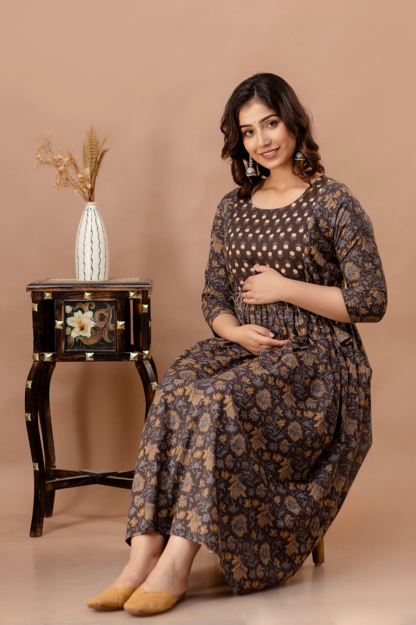 Sanganeri cotton maternity and feeding kurti