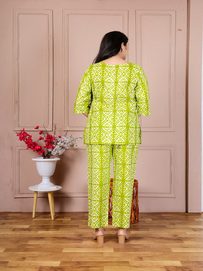 Green bella  cotton cord set