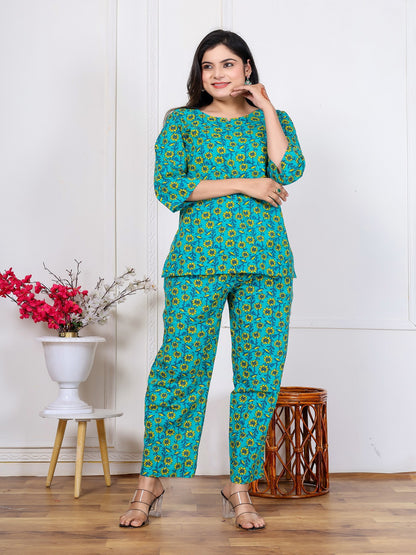 Rama yellow flower cotton cord set