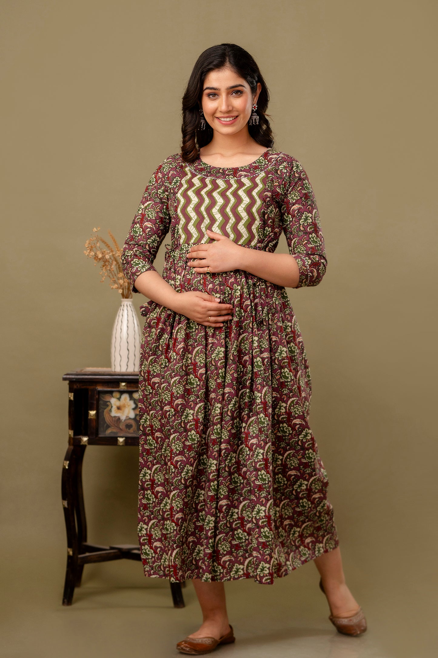 Sing blossom cotton maternity and feeding kurti