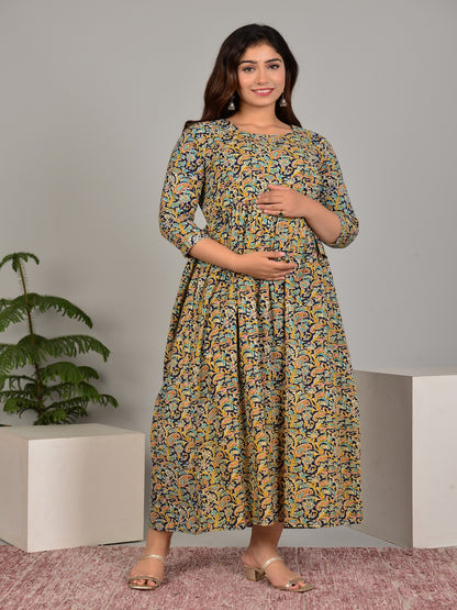 Multi tree cotton maternity and feeding kurti