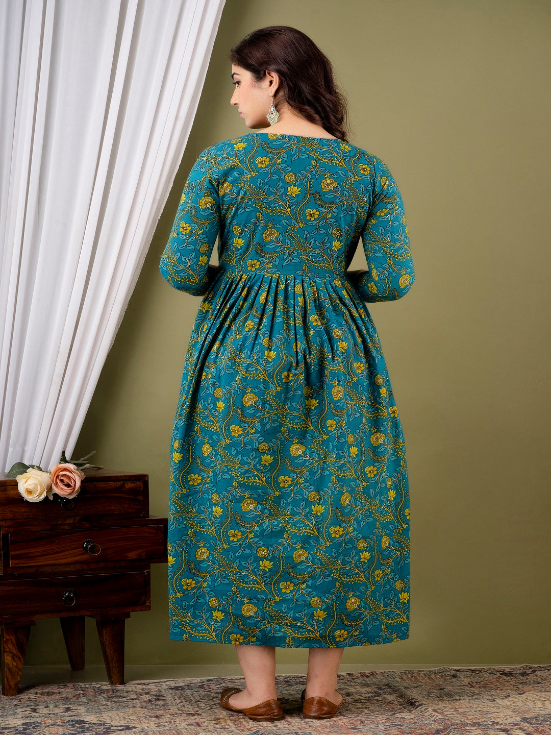 Rama doted cotton maternity and feeding kurti