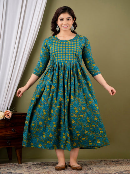 Rama doted cotton maternity and feeding kurti