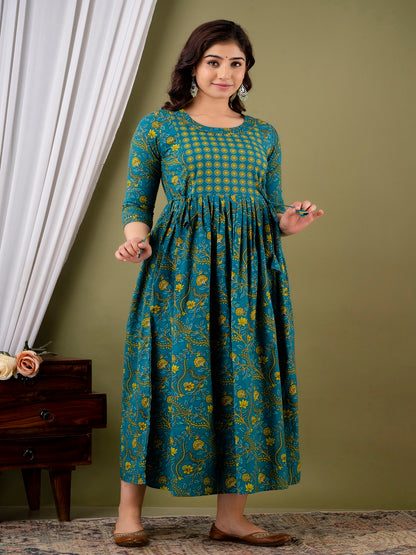 Rama doted cotton maternity and feeding kurti