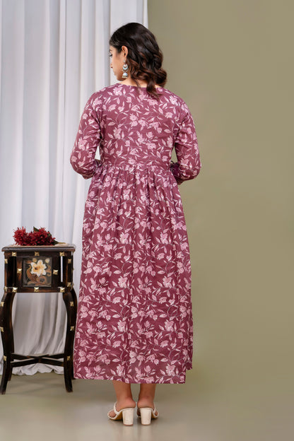 Multi sweet cotton maternity and feeding kurti