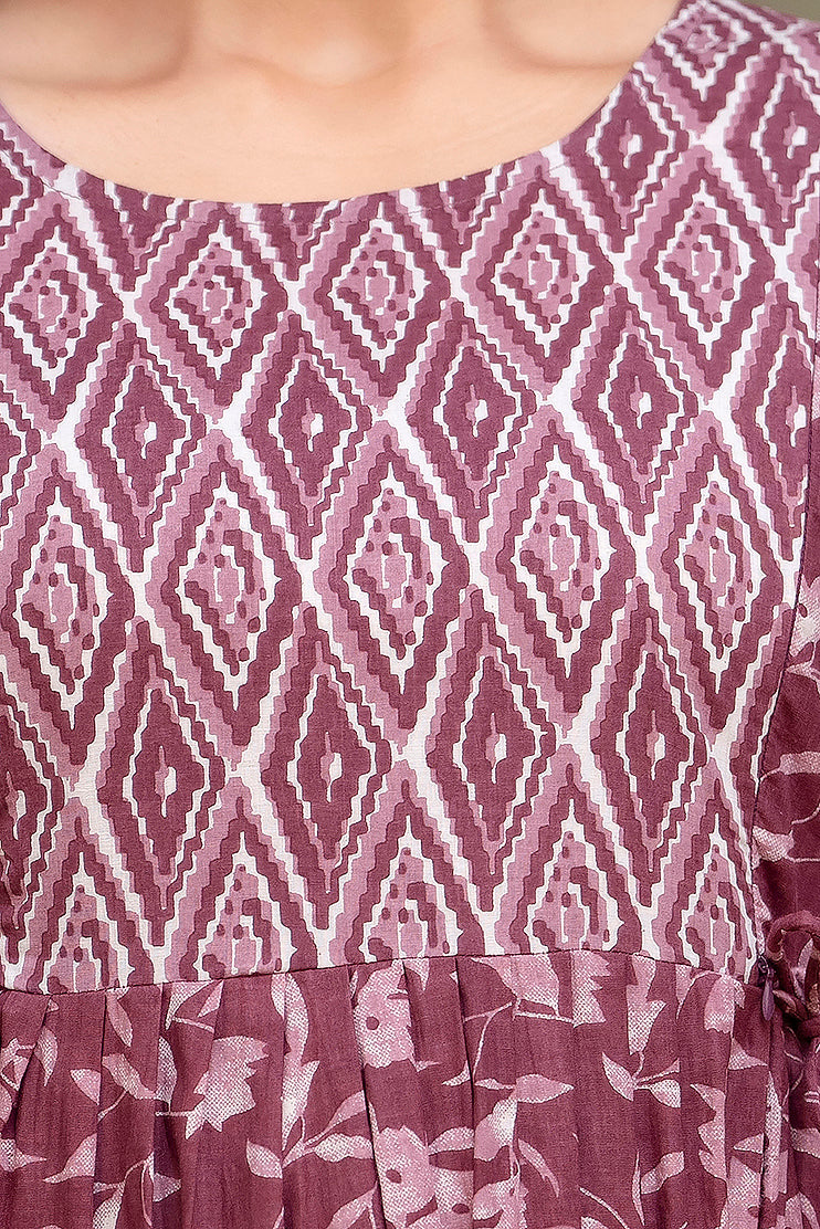 Multi sweet cotton maternity and feeding kurti