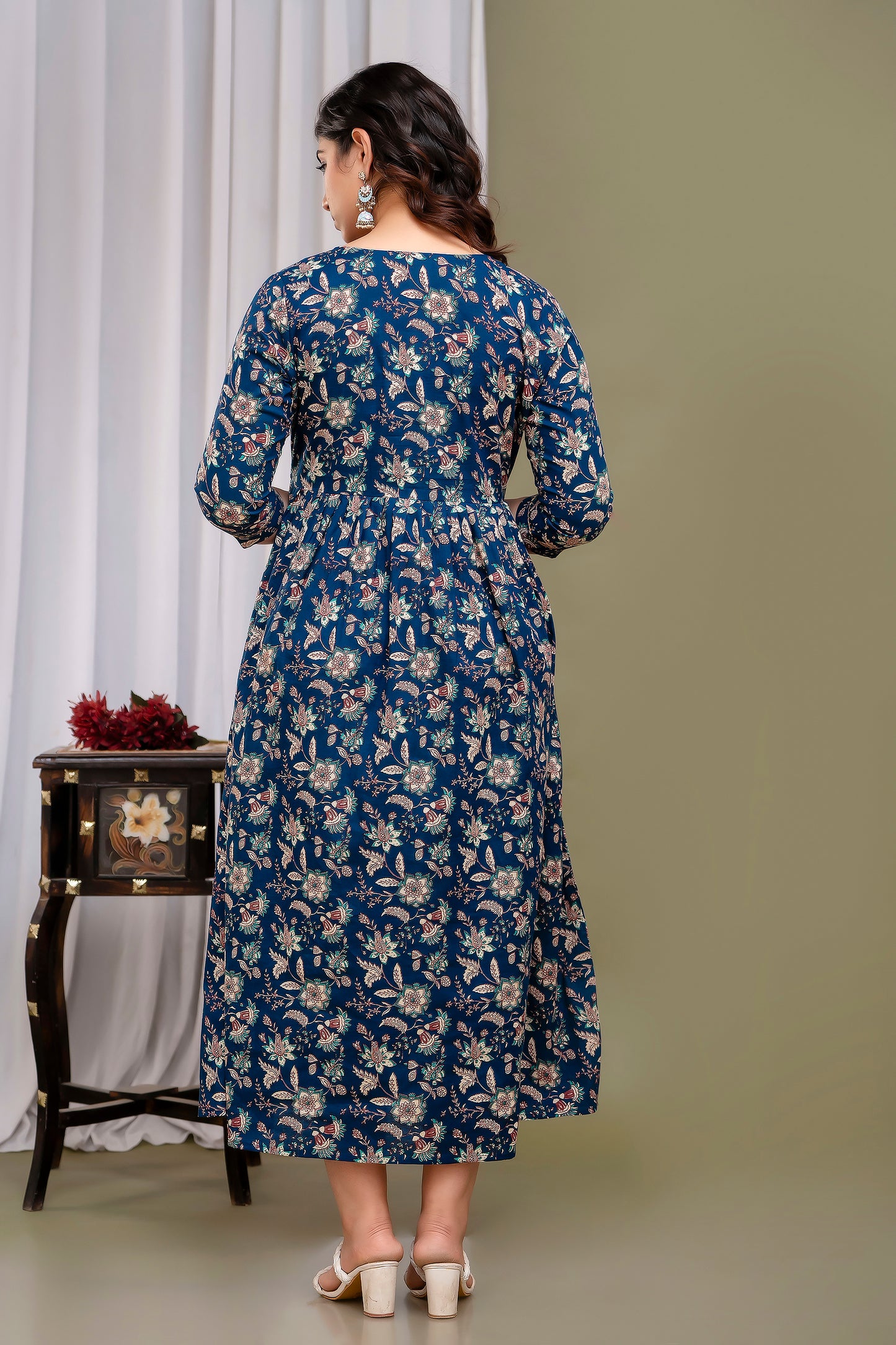 Blue baby bubls cotton maternity and feeding kurti