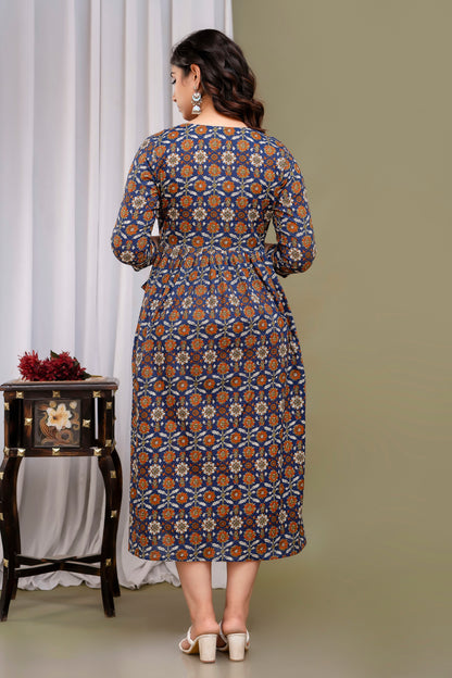 Multi circle cotton maternity and feeding kurti