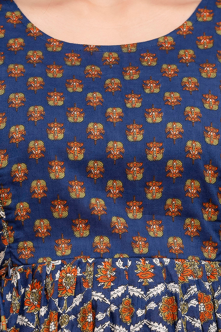 Multi circle cotton maternity and feeding kurti