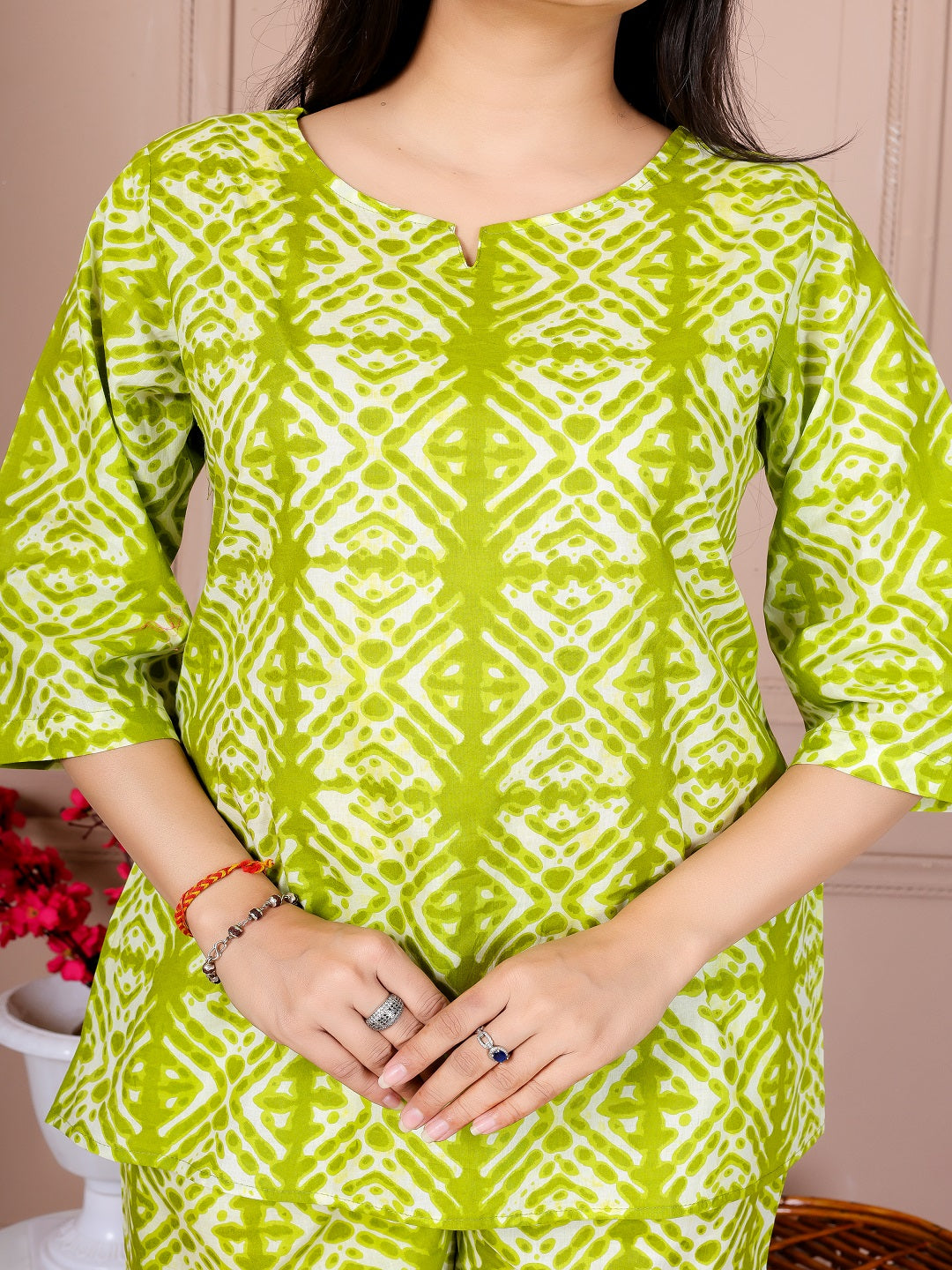 Green bella  cotton cord set