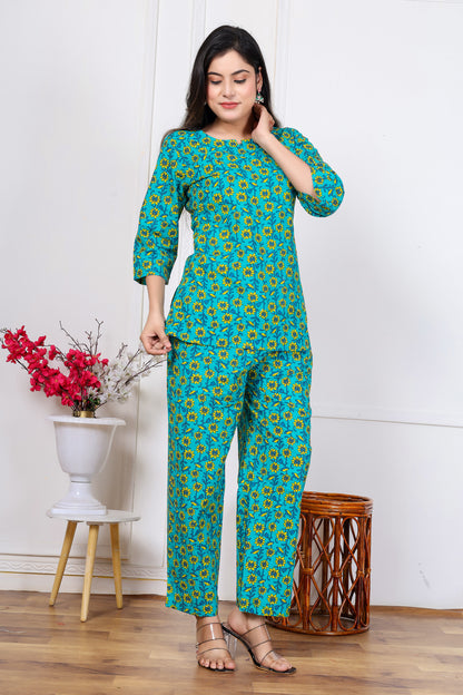 Rama yellow flower cotton cord set