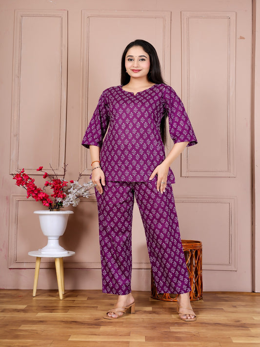 Purple royal cotton cord set