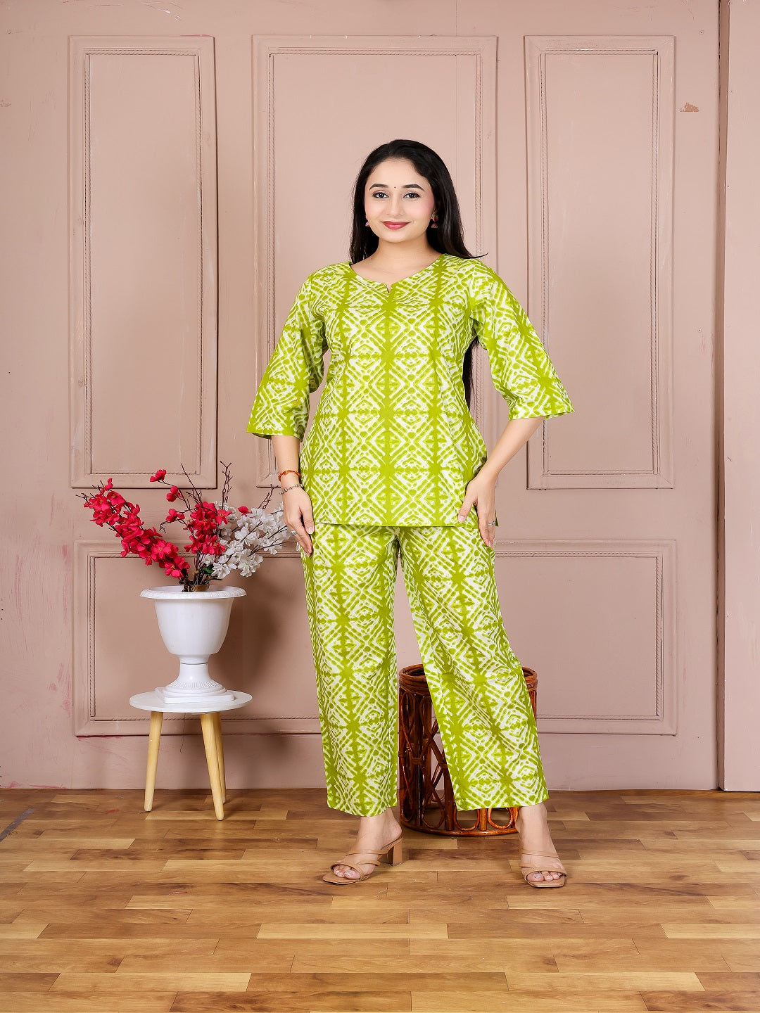 Green bella  cotton cord set