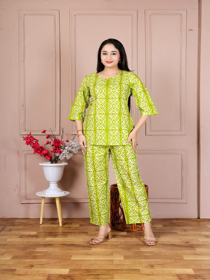 Green bella  cotton cord set