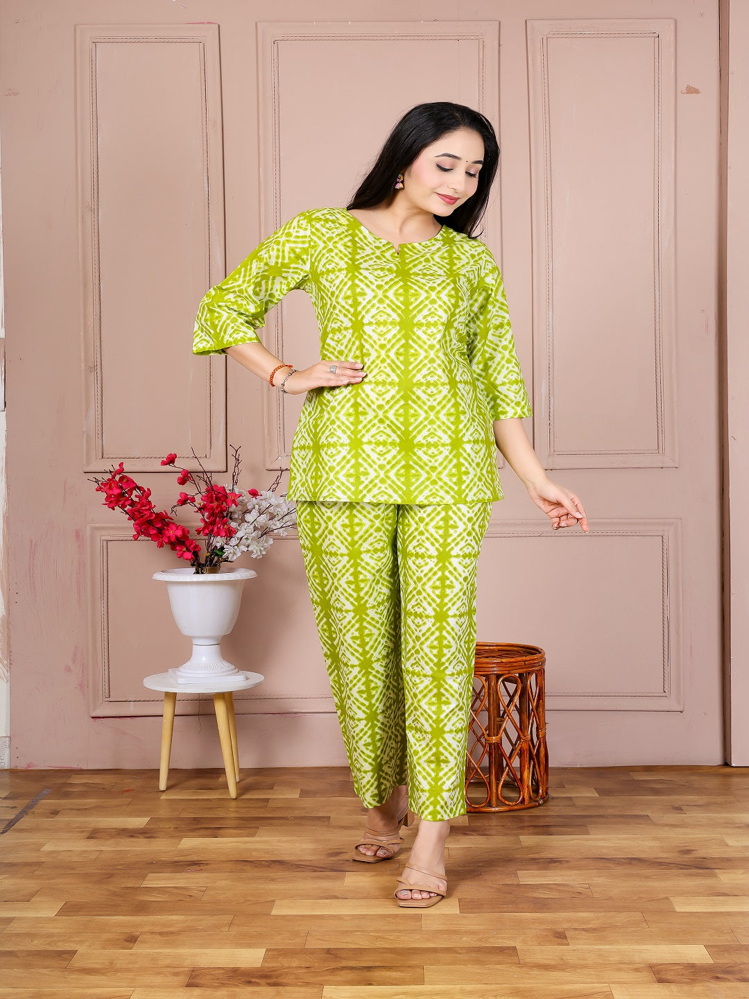 Green bella  cotton cord set