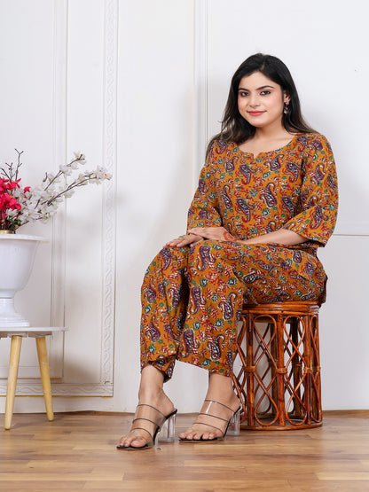 Musterd carry Rayon cord set