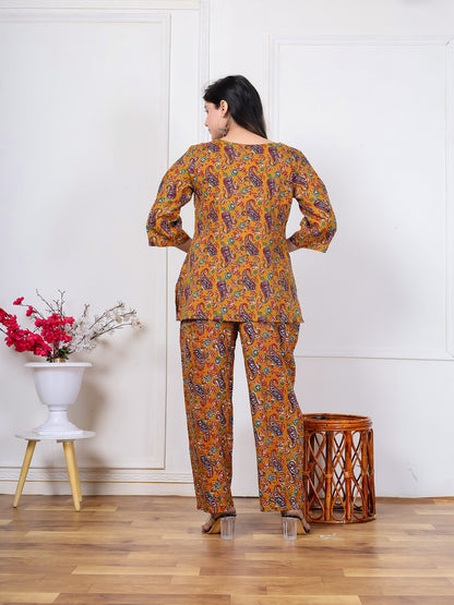 Musterd carry Rayon cord set